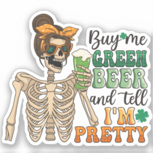 Koop me Green Beer   St. Patrick's Day Sticker