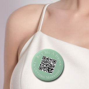 Koop Mij Eén Drank Bruid Vrouwenfeest Mint Groen Ronde Button 5,7 Cm