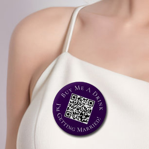 Koop Mij Eén Drink Bruid Bachelorette Feest Paars Ronde Button 5,7 Cm