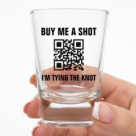 Koop Mij een Shot QR Code Bachelorette Party Bruid Glas