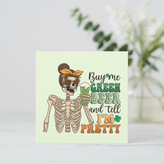 Koop mij Groen Bier - Skeleton | St. Patrick's Day (Staand voorkant)