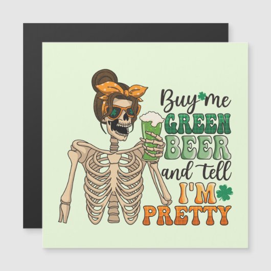 Koop mij Groen Bier - Skeleton | St. Patrick's Day (Voorkant / Achterkant)