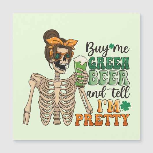 Koop mij Groen Bier - Skeleton | St. Patrick's Day (Voorkant)