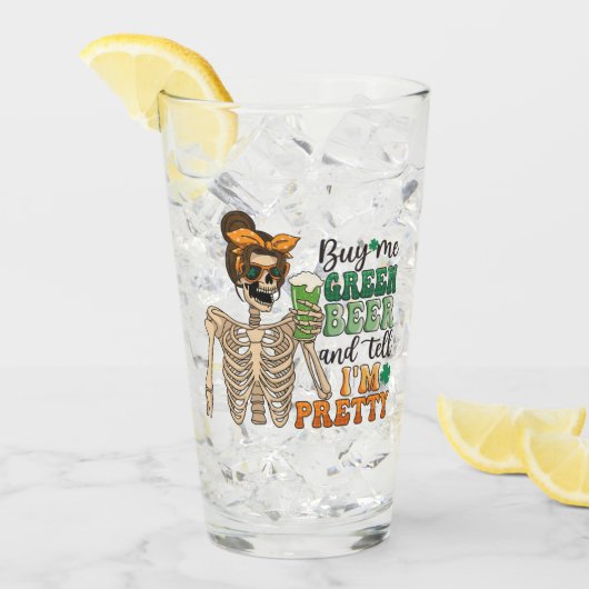 Koop mij Groen Bier - Skeleton | St. Patrick's Day Glas (Voorkant ijs)