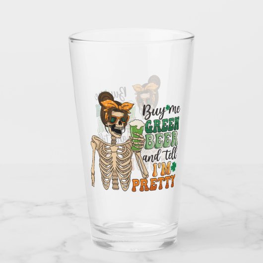 Koop mij Groen Bier - Skeleton | St. Patrick's Day Glas (Voorkant)
