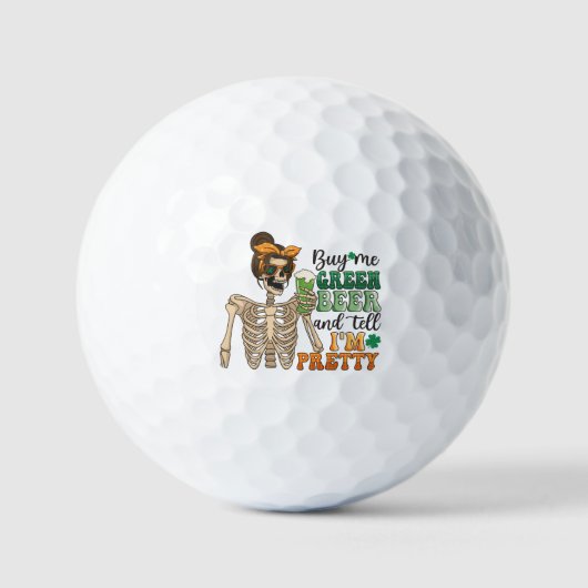 Koop mij Groen Bier - Skeleton | St. Patrick's Day Golfballen (Voorkant)