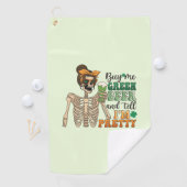 Koop mij Groen Bier - Skeleton | St. Patrick's Day Golfhanddoek (Insitu)