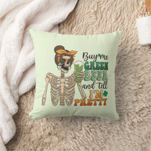 Koop mij Groen Bier - Skeleton St. Patrick's Day Kussen
