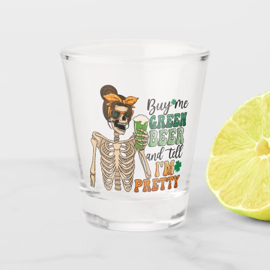 Koop mij Groen Bier - Skeleton | St. Patrick's Day Shot Glas (Voorkant)