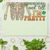 Koop mij Groen Bier - Skeleton | St. Patrick's Day Theedoek (Gevouwen)