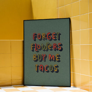 Koop mij Tacos, trendy Wall Art Poster