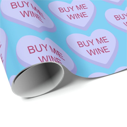 Koop mij Wijn Gesprek Hart Cadeaupapier (Rol Hoek)