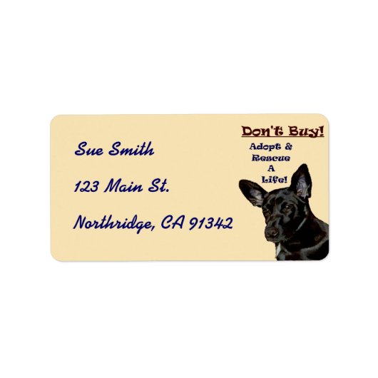 Koop niet! Avery Label voor dieren goedkeuren (Voorkant)