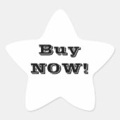 Koop nu wit zwart ster sticker (Voorkant)
