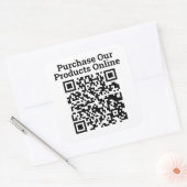 Koop onze producten online QR code ontwerp groot Vierkante Sticker (Envelop)