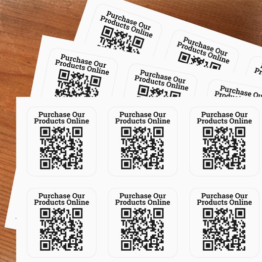 Koop onze producten online QR code ontwerp groot Vierkante Sticker