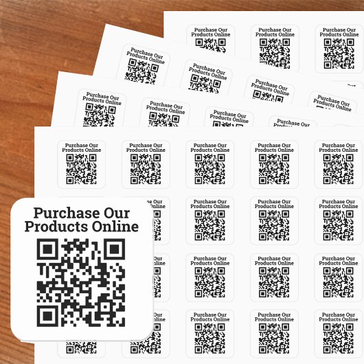 Koop onze producten online QR code ontwerp Vierkante Sticker