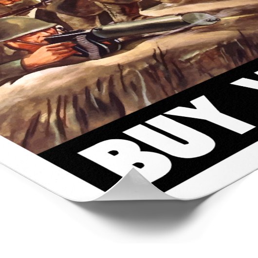 Koop Oorlogsobligaties — WW2 Propaganda Poster (Hoek)