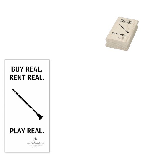 Koop Real Clarinet Musical Instrument Tech Rubberstempel (Gestempeld)