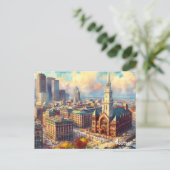 koop stad Reizen Vintage boston briefkaarten (Staand voorkant)