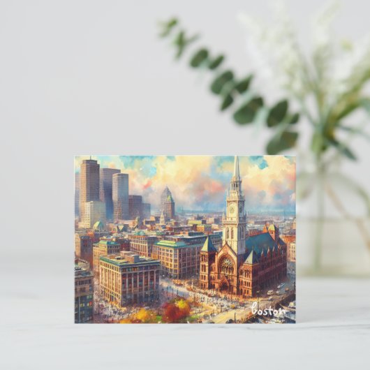 koop stad Reizen Vintage boston briefkaarten (Staand voorkant)