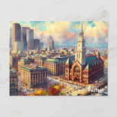 koop stad Reizen Vintage boston briefkaarten (Voorkant)