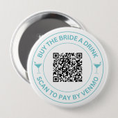 Koop The Bride A Drink QR Code Bachelorette Ronde Button 4,0 Cm (Voorkant /achterkant)
