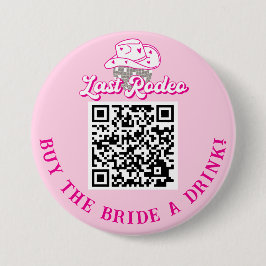 Koop The Bride A Drink QR Code Roze Bachelorette Ronde Button 7,6 Cm