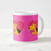 Koop Valentijnse Airedale Terrier Dog met Roos Mok (Voorkant rechts)