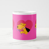 Koop Valentijnse Airedale Terrier Dog met Roos Mok (Voorkant)