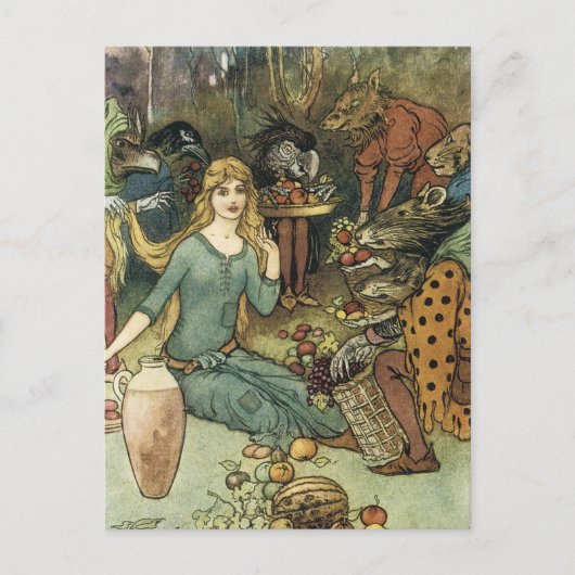 Koop van ons met een gouden curve briefkaart (Voorkant)