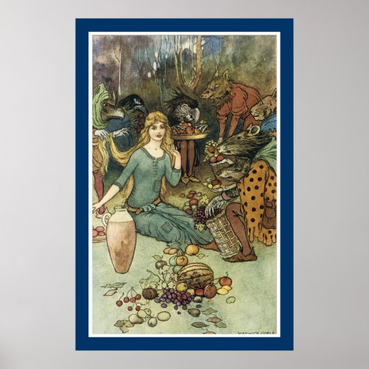 Koop van ons met een gouden curve poster (Voorkant)