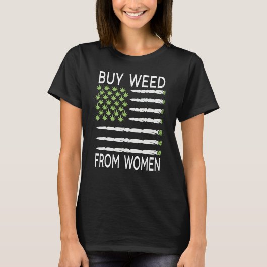 Koop Wiet Van Vrouw USA Vlag T-shirt (Voorkant)
