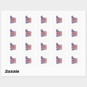 Koopierige 4 juli-viering Sleutelhanger Vierkante Sticker (Vel)
