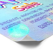 Koopje Huis Druppels Holografische Aankondiging Poster (Hoek)