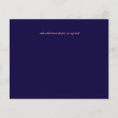 KOOPJE! Navyblauw roze goud Save the Date-huwelijk (Achterkant)