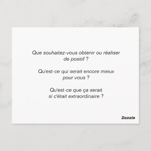 Koopkaart "Positieve doelen" Briefkaart (Achterkant)