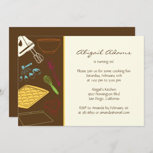 Kooppartij - uitnodiging van de partij van Birthda (Voorkant / Achterkant)