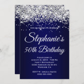 Koopvaardij van de Sparkly Silver Glitter Kaart (Voorkant / Achterkant)