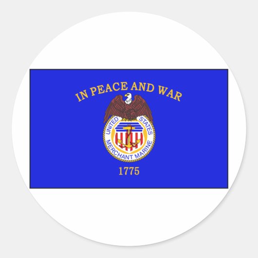 Koopvaardij vlag ronde sticker (Voorkant)