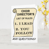 Koor Directeur List van Regels Kaart (Gele Bloem)