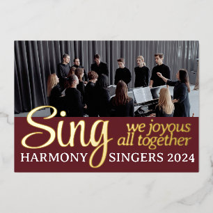 Koor Merry Christmas Singer Music Foto Folie Feestdagenkaart