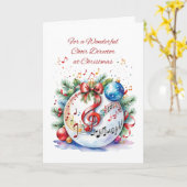 Koor Regisseur Kerst Ornament met Muzieknoten Kaart (Gele Bloem)