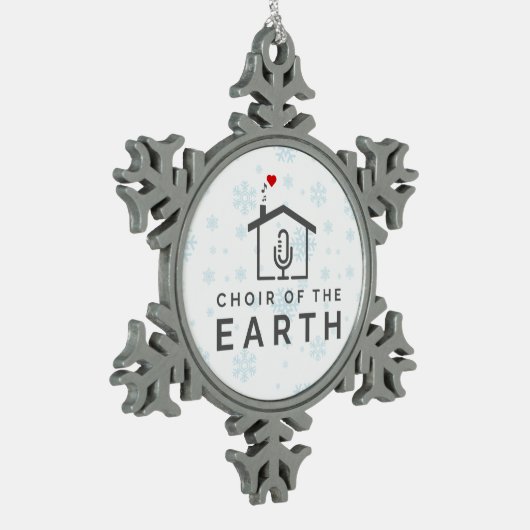 Koor van de Aarde - Feestdagen 2024 - Tin Sneeuwvlok Ornament (Links)