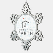 Koor van de Aarde - Feestdagen 2024 - Tin Sneeuwvlok Ornament (Rechts)
