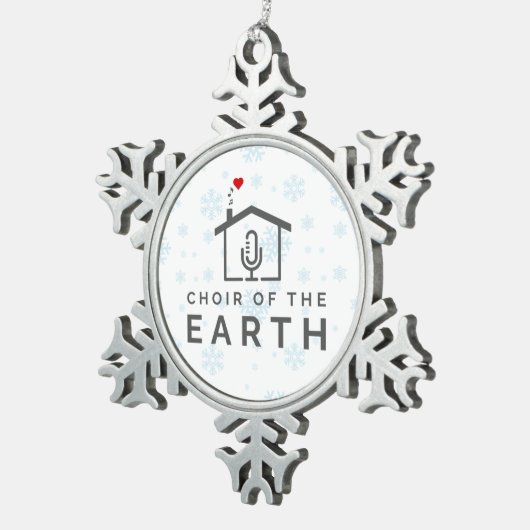 Koor van de Aarde - Feestdagen 2024 - Tin Sneeuwvlok Ornament (Rechts)