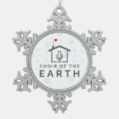 Koor van de Aarde - Feestdagen 2024 - Tin Sneeuwvlok Ornament (Voorkant)
