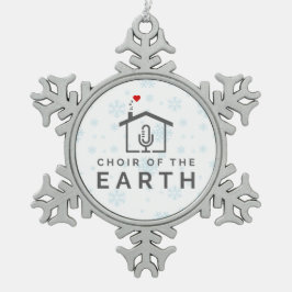 Koor van de Aarde - Feestdagen 2024 - Tin Sneeuwvlok Ornament