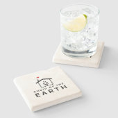 Koor van de Aarde Logo - Stenen Onderzetter (Zijkant)