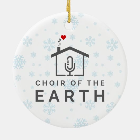 Koor van de Aarde Logo - Winterkerst - Keramisch Ornament (Achterkant)